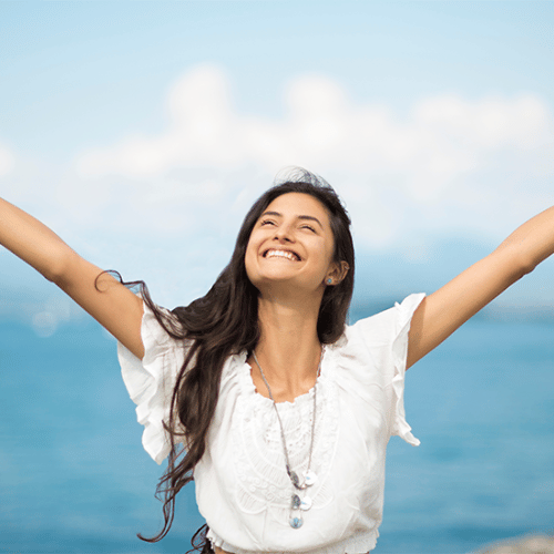Sample image of a woman laughing
